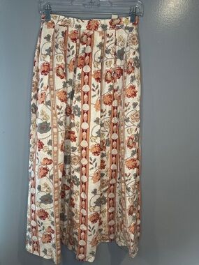 VTG Maine Bay Size 8 Midi Skirt Floral Print Cottagecore Boho Flowing Skirt